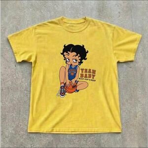 Yellow Betty Boop Basketball Tee